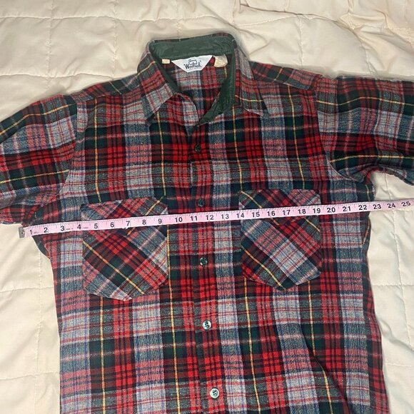 Vintage Woolrich Mens Multicolor Plaid Long Sleeve Button Front Shirt Size Large - Picture 7 of 8